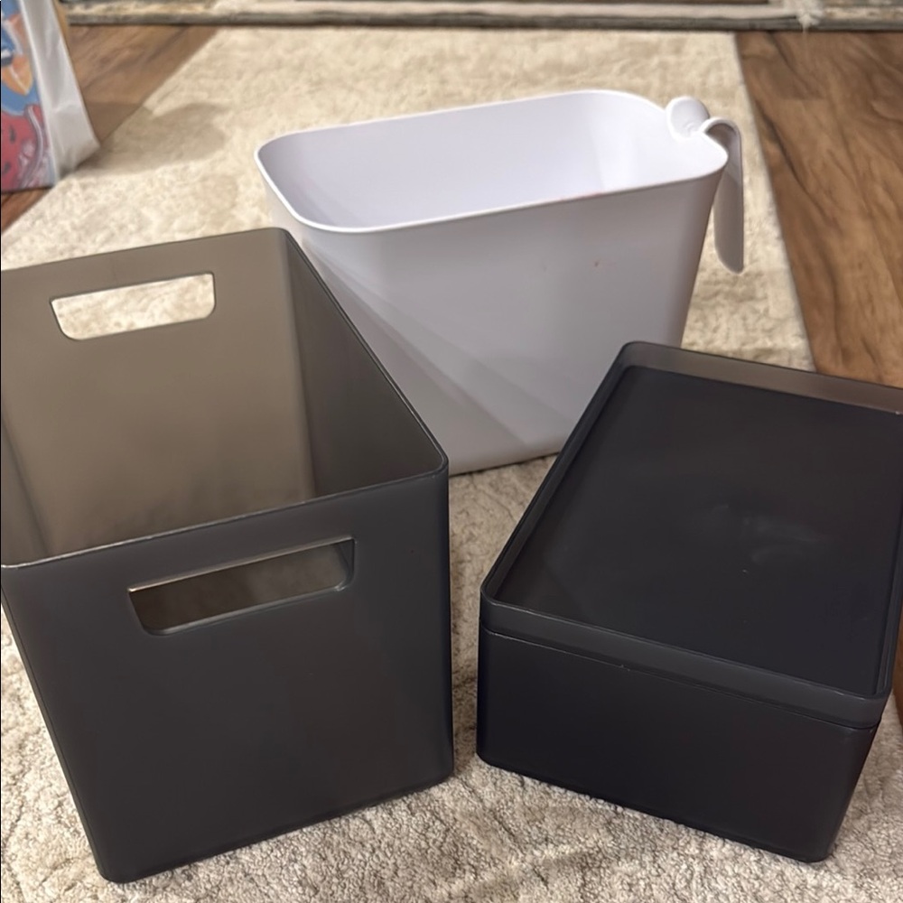 Modern Storage Bin Set - Black and White
